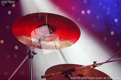 Image of Close up of drum plates on stage