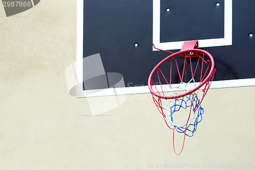 Image of Close up of basketball hoop