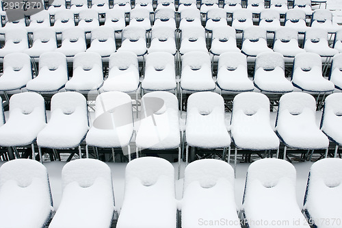 Image of White stadium chairs