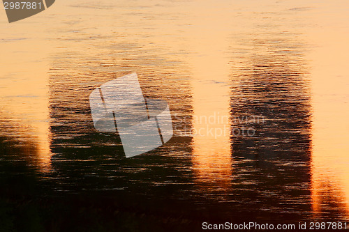 Image of Water reflection of sunset