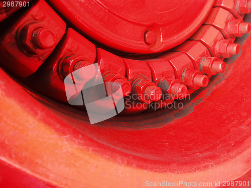 Image of Red metal screws
