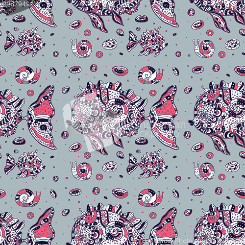 Image of Fishes. Seamless pattern.