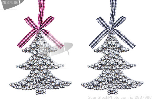 Image of Silver Christmas tree decorations