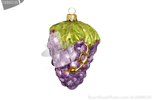 Image of  Christmas toy, a bunch of grapes, isolated on white background