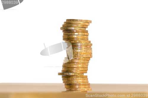 Image of A stack of coins, isolated on white background