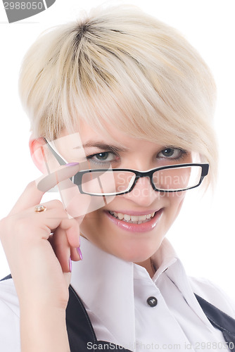 Image of Attractive business lady in spectacles
