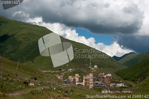 Image of Towers in mountain village