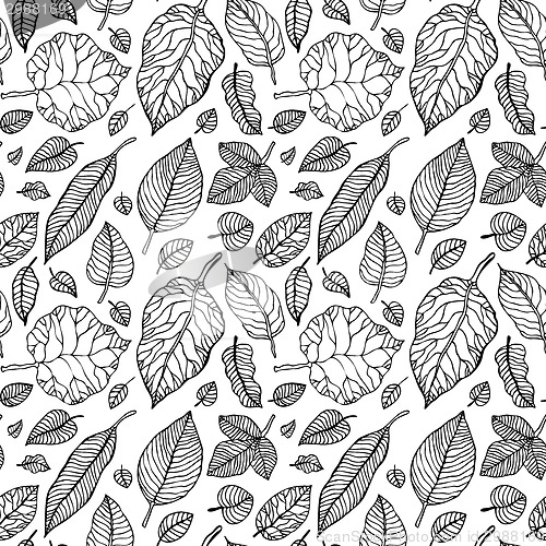 Image of Leaves. Seamless vector background.