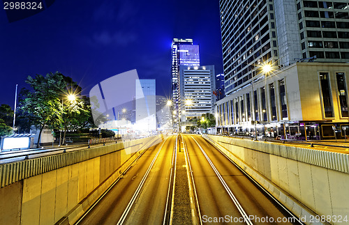 Image of Modern city traffic night