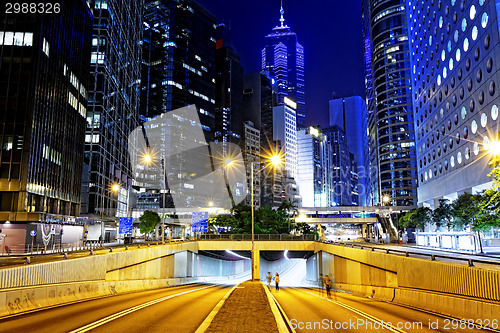 Image of Modern city traffic night