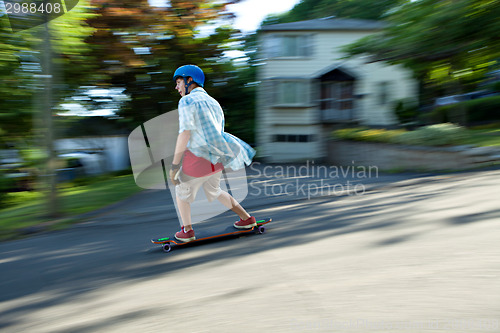 Image of Longboarder Teen