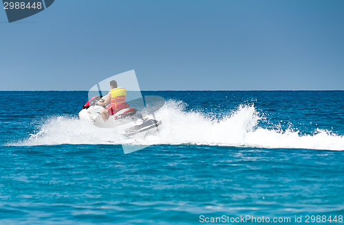Image of Boat trip on the water scooter.