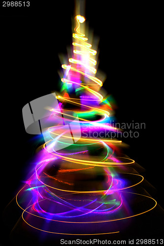 Image of christmas lights as xmas tree