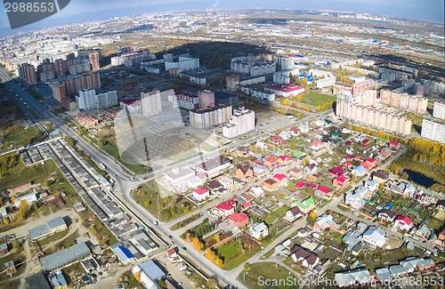 Image of City view from helicopter. Tyumen. Russia