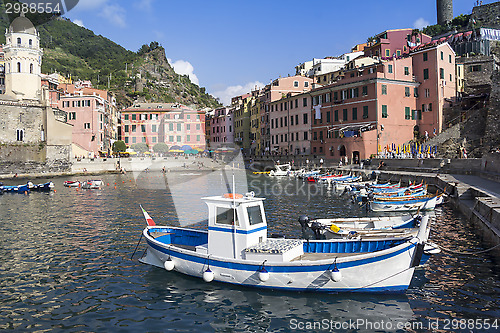 Image of Boats in the harbor in Vernazza