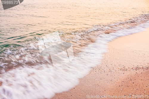 Image of Long Exposure Of Sea Ocean Water Beach