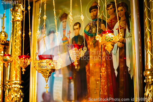 Image of Interior Of Belarussian Orthodox Church In Easter