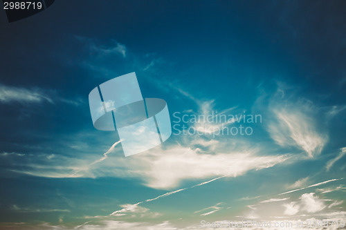 Image of Blue Sky Clouds Background