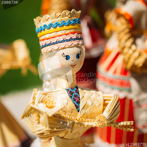 Image of Colorful Belarusian Straw Dolls At The Market In Belarus