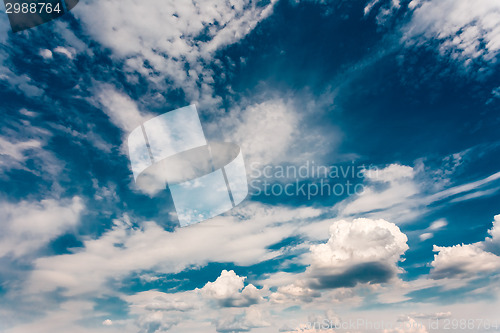 Image of Bright Blue Color Sunset Sky 