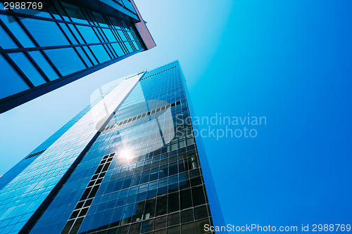 Image of Blue Skyscrapers Background