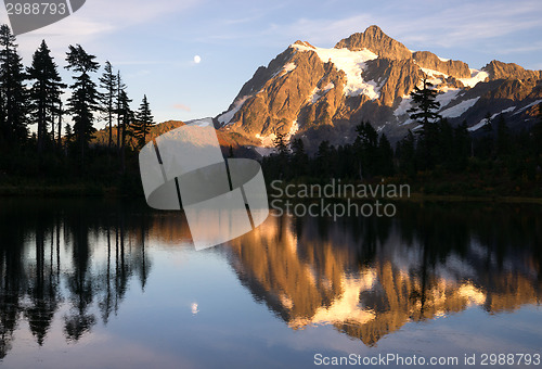 Image of Mount Mt. Shuksan High Peak Picture Lake North Cascades