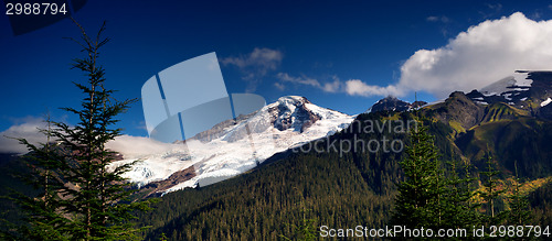 Image of Horizontal Panoramic Mt Baker Heliotrope Ridge Cascade Range
