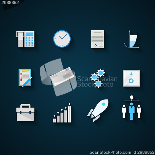 Image of Flat icons colored vector collection for startup and business