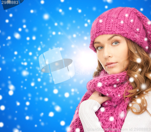 Image of young woman in winter clothes