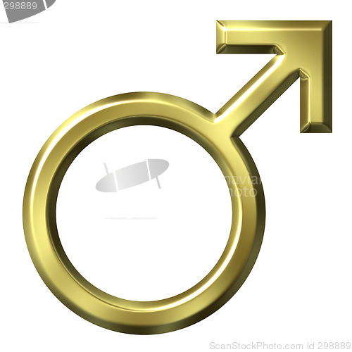 Image of 3D Golden Male Symbol