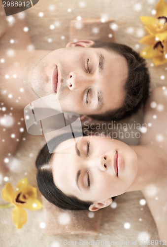 Image of happy couple in spa