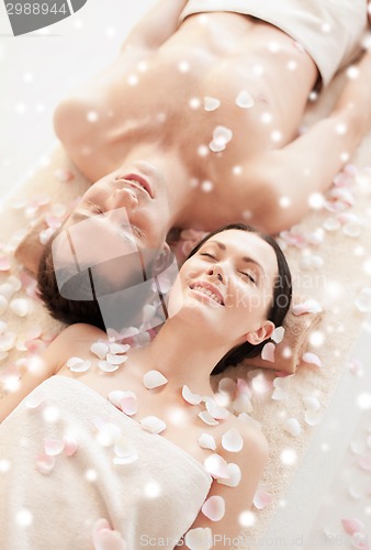 Image of happy couple in spa