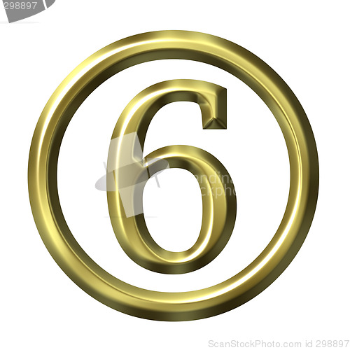 Image of 3D Golden Number 6