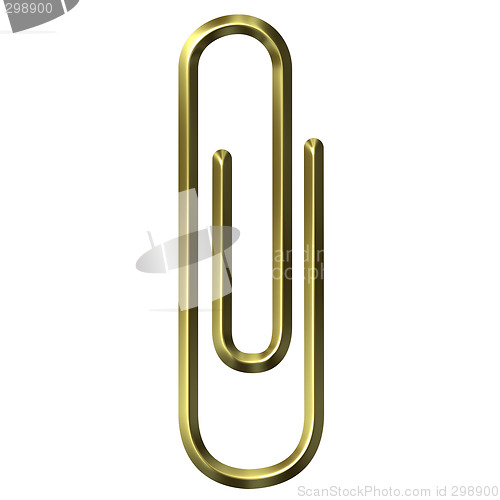 Image of 3D Golden Paper Clip