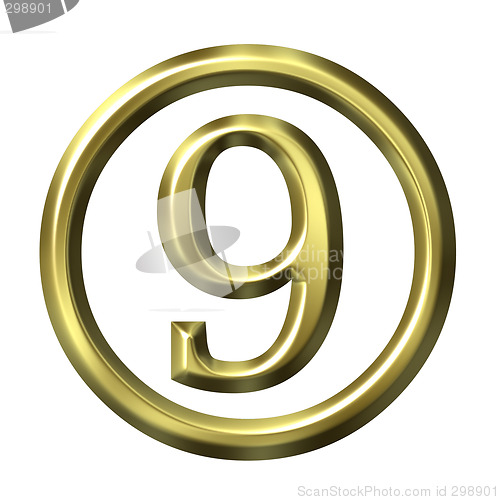 Image of 3D Golden Number 9