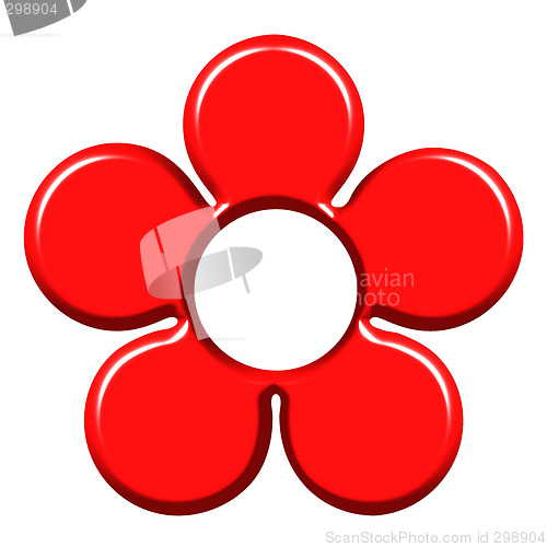 Image of 3D Red Flower