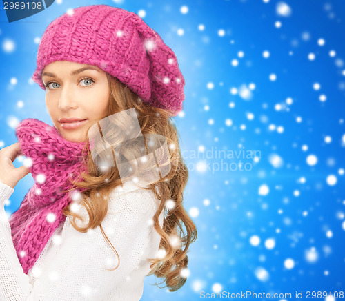 Image of young woman in winter clothes