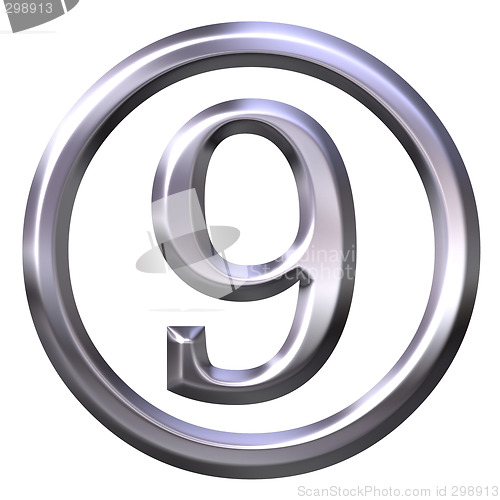 Image of 3D Silver Number 9