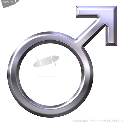 Image of 3D Silver Male Symbol