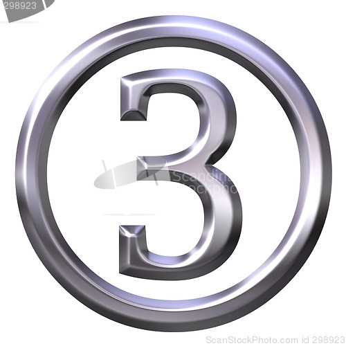 Image of 3D Silver Number 3