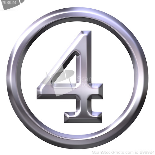 Image of 3D Silver Number 4