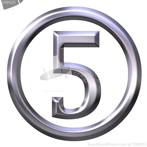 Image of 3D Silver Number 5