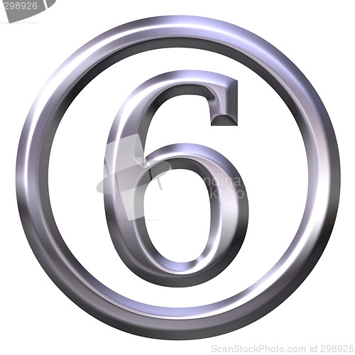 Image of 3D Silver Number 6