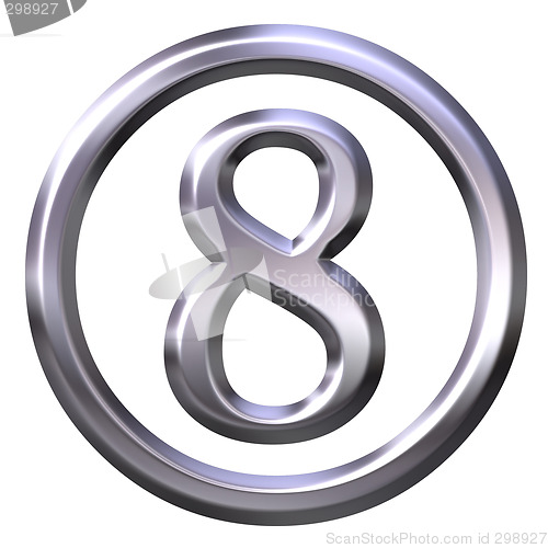 Image of 3D Silver Number 8