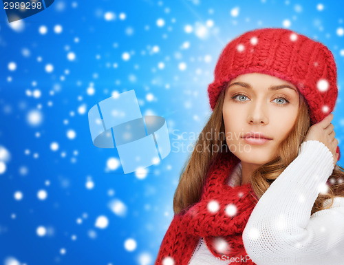 Image of young woman in winter clothes
