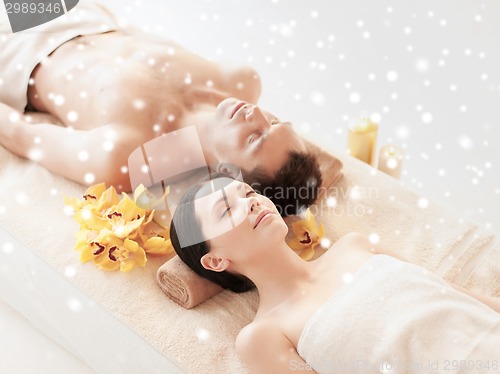 Image of happy couple in spa