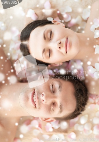 Image of happy couple in spa