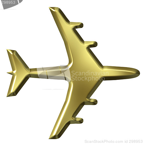 Image of 3D Golden Airplane