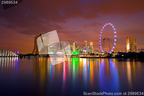 Image of Singapore Skyline at sunset