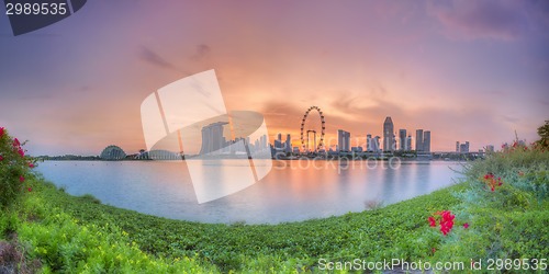 Image of Singapore Skyline at sunset